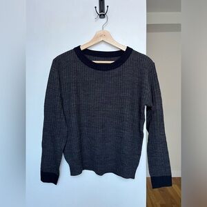 Women’s Black Gray Colorblock Knit Sweater Small (Korean brand)
